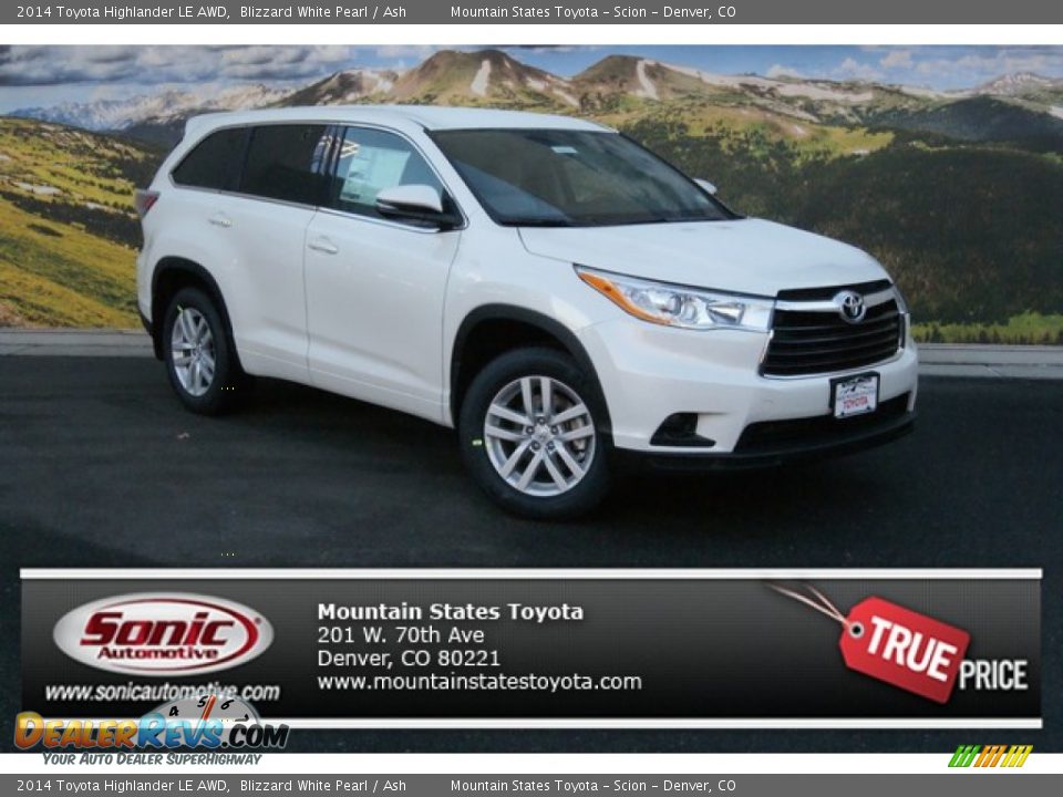 2014 Toyota Highlander LE AWD Blizzard White Pearl / Ash Photo #1