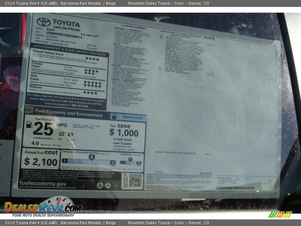 2014 Toyota RAV4 XLE AWD Barcelona Red Metallic / Beige Photo #10