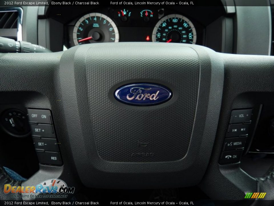 2012 Ford Escape Limited Ebony Black / Charcoal Black Photo #24