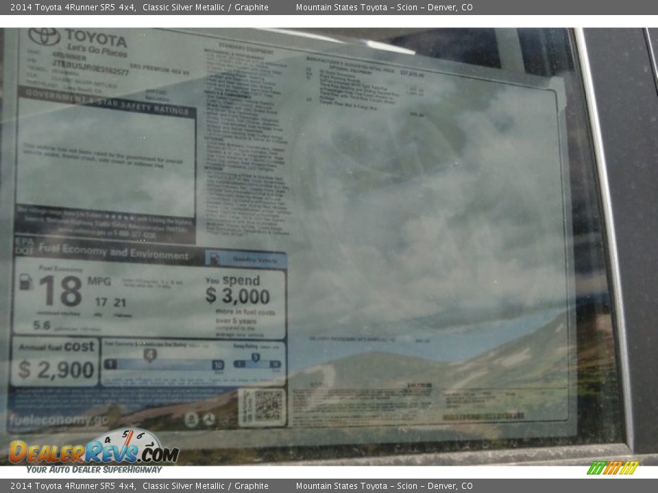 2014 Toyota 4Runner SR5 4x4 Classic Silver Metallic / Graphite Photo #10