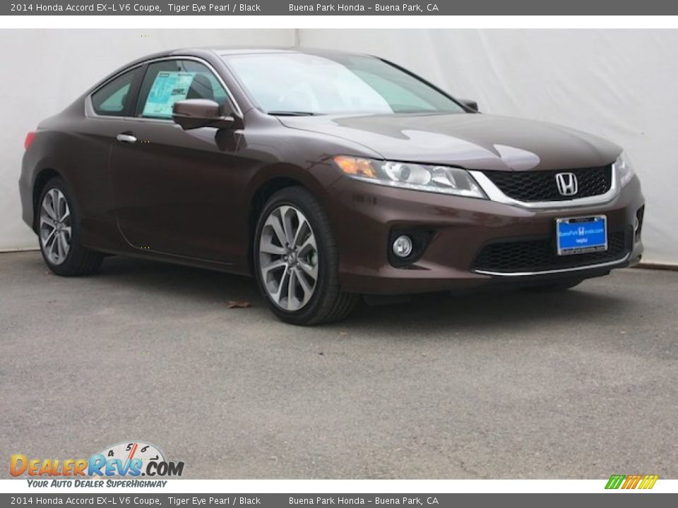 2014 Honda Accord EX-L V6 Coupe Tiger Eye Pearl / Black Photo #1