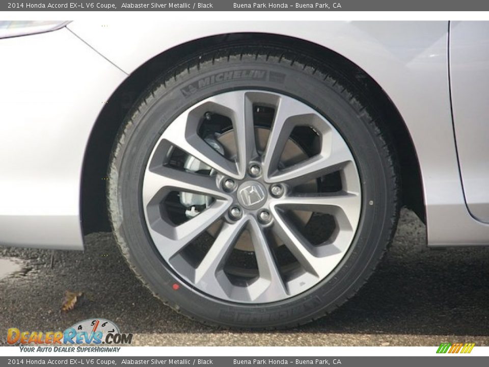 2014 Honda Accord EX-L V6 Coupe Alabaster Silver Metallic / Black Photo #7