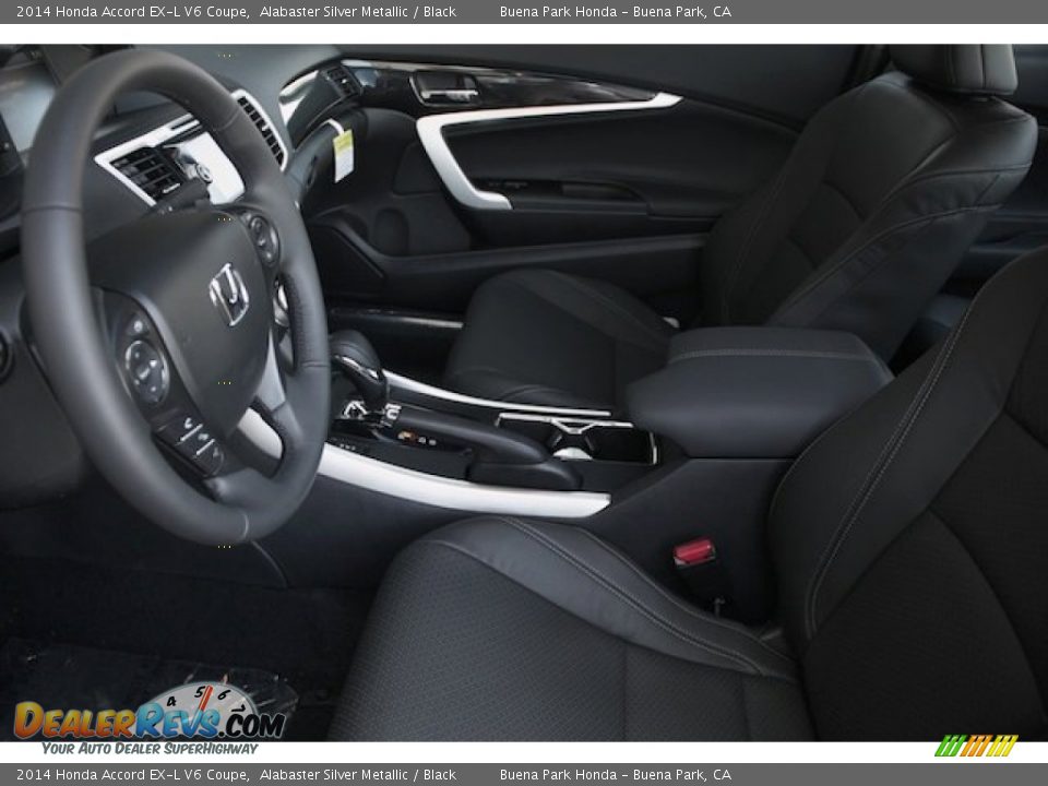 2014 Honda Accord EX-L V6 Coupe Alabaster Silver Metallic / Black Photo #9