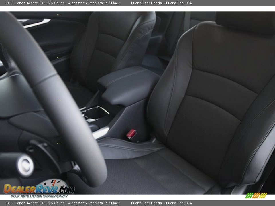 2014 Honda Accord EX-L V6 Coupe Alabaster Silver Metallic / Black Photo #14