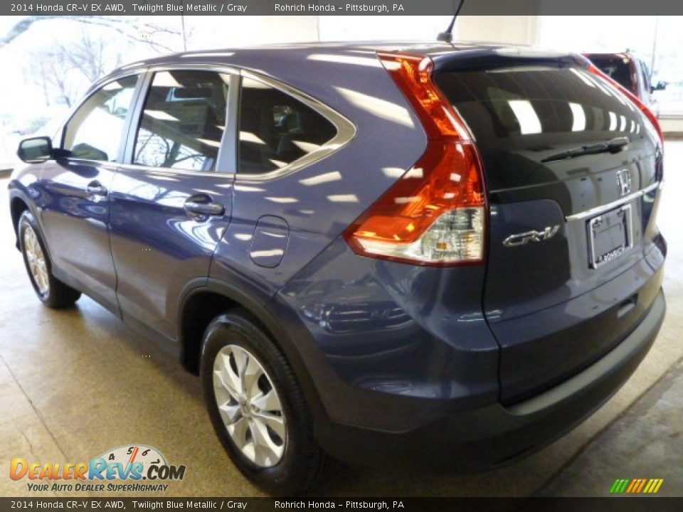 2014 Honda CR-V EX AWD Twilight Blue Metallic / Gray Photo #2
