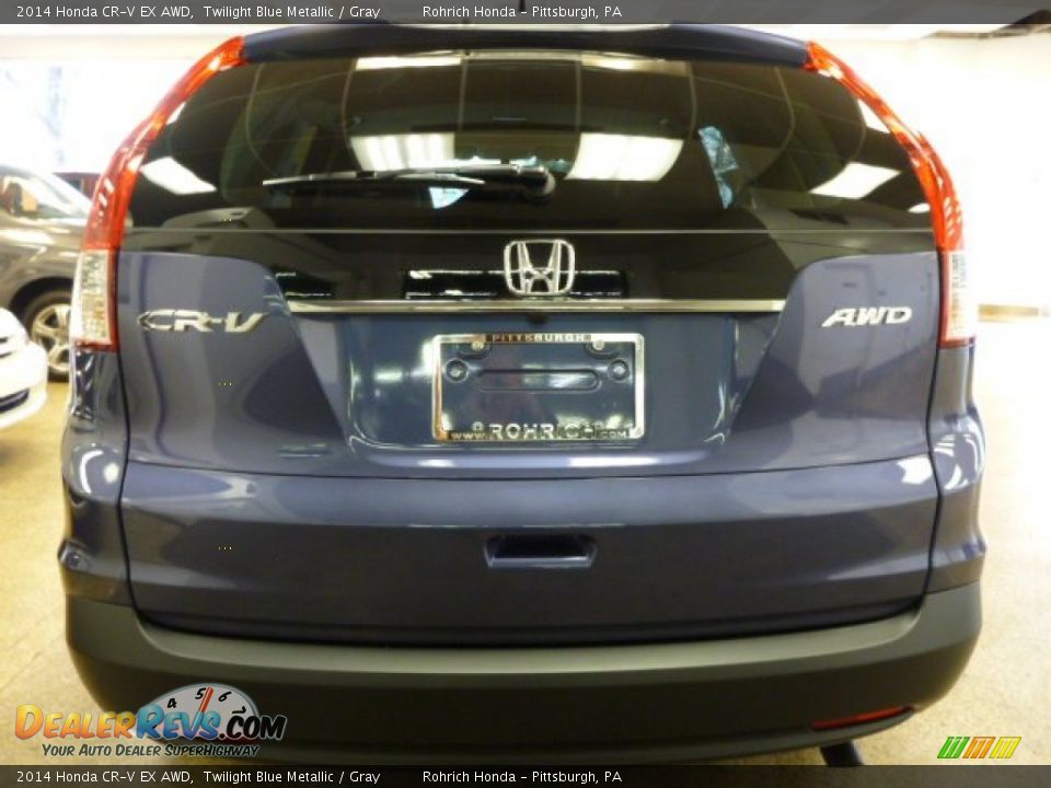 2014 Honda CR-V EX AWD Twilight Blue Metallic / Gray Photo #3