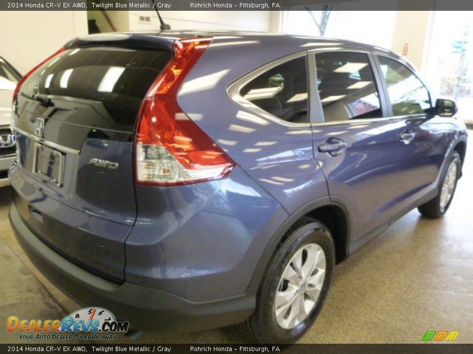 2014 Honda CR-V EX AWD Twilight Blue Metallic / Gray Photo #4