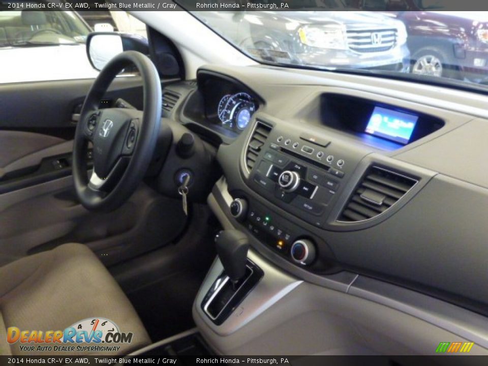 2014 Honda CR-V EX AWD Twilight Blue Metallic / Gray Photo #7