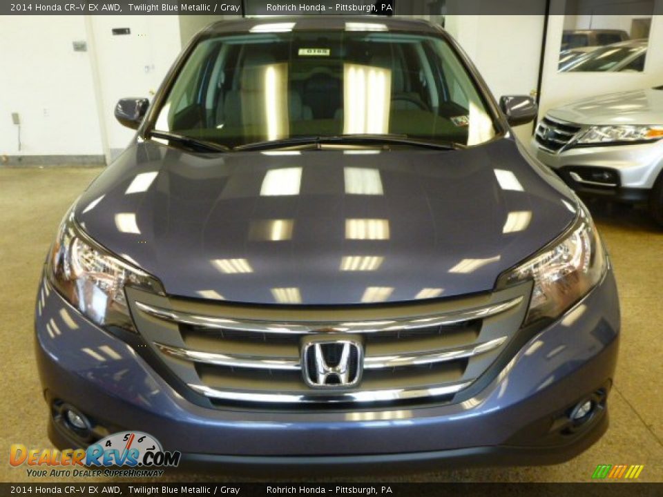 2014 Honda CR-V EX AWD Twilight Blue Metallic / Gray Photo #9