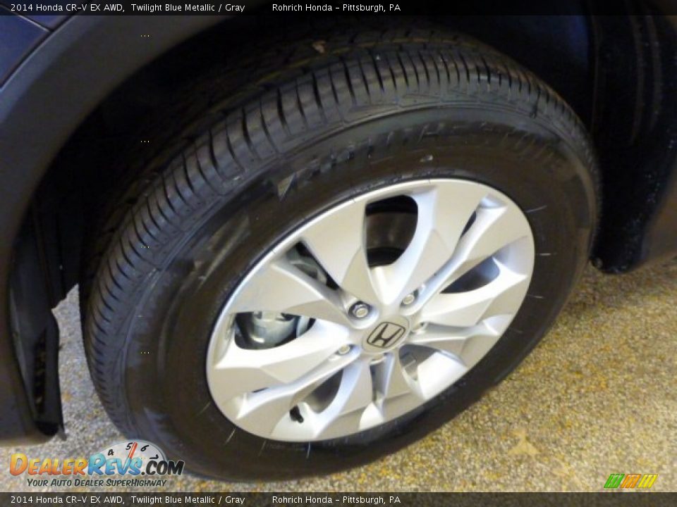 2014 Honda CR-V EX AWD Twilight Blue Metallic / Gray Photo #10