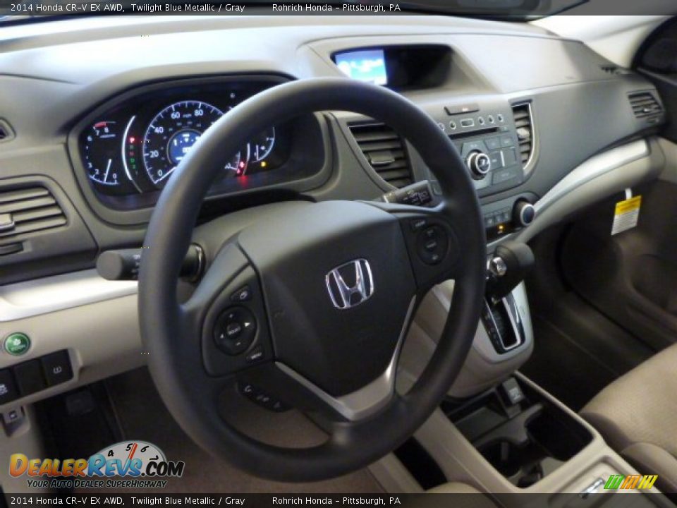 2014 Honda CR-V EX AWD Twilight Blue Metallic / Gray Photo #14