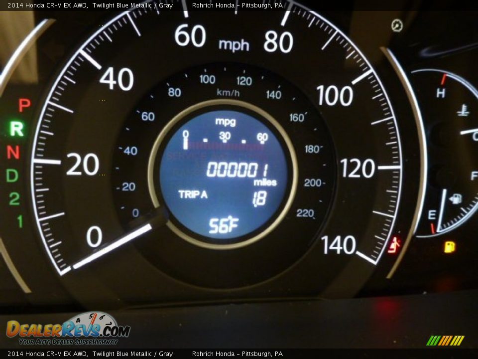 2014 Honda CR-V EX AWD Twilight Blue Metallic / Gray Photo #19