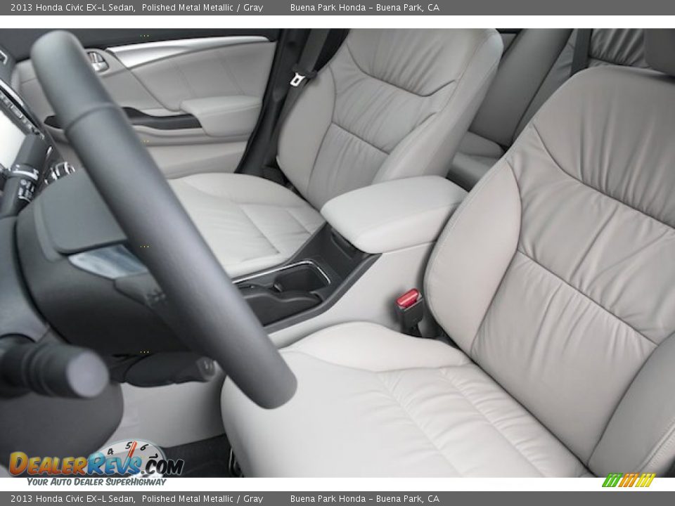 2013 Honda Civic EX-L Sedan Polished Metal Metallic / Gray Photo #13