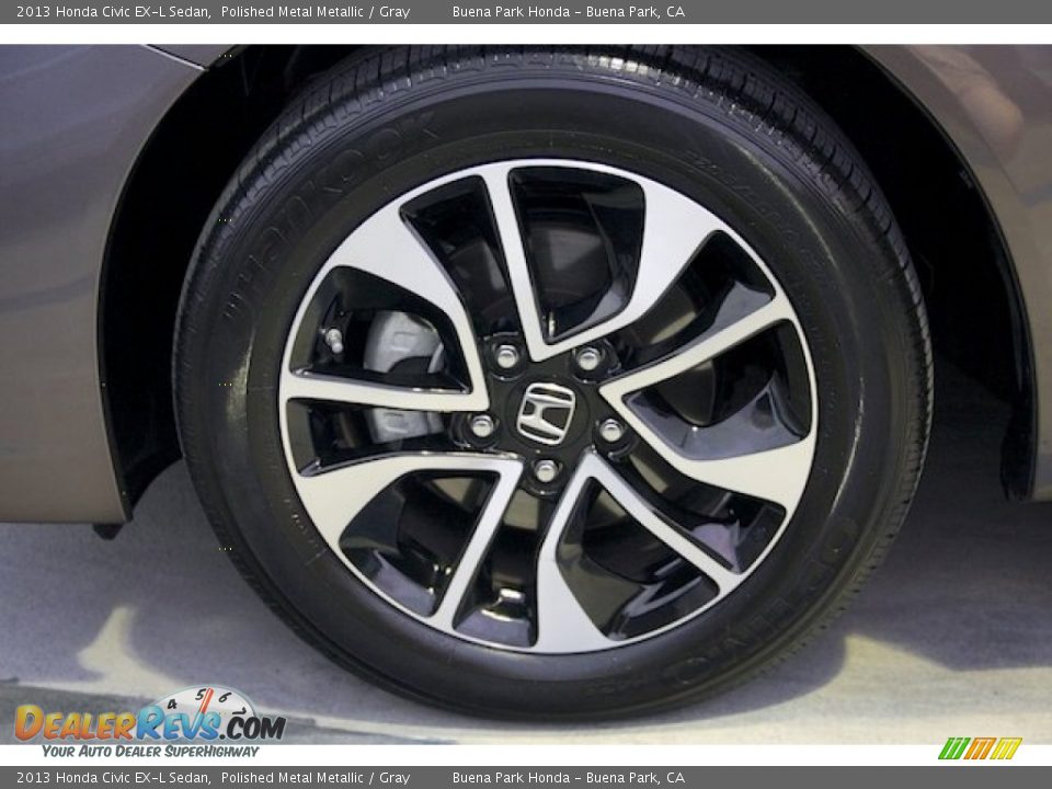 2013 Honda Civic EX-L Sedan Polished Metal Metallic / Gray Photo #25