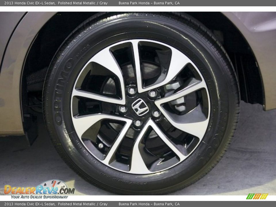 2013 Honda Civic EX-L Sedan Polished Metal Metallic / Gray Photo #26