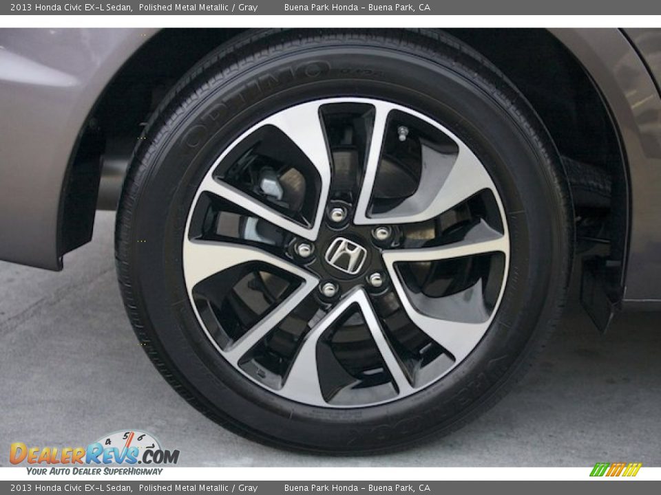 2013 Honda Civic EX-L Sedan Polished Metal Metallic / Gray Photo #27