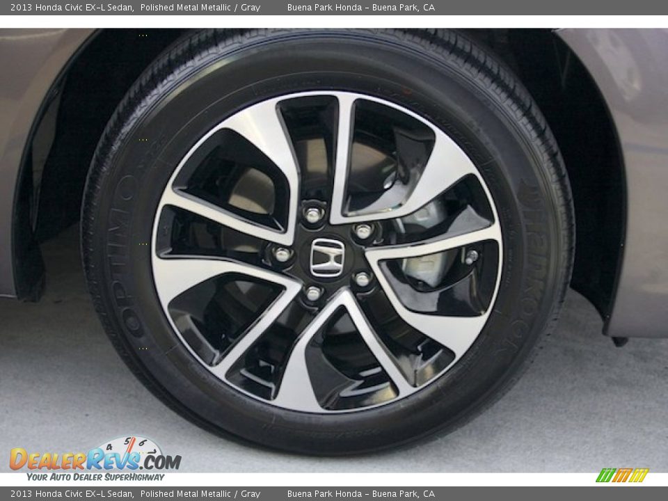 2013 Honda Civic EX-L Sedan Polished Metal Metallic / Gray Photo #28