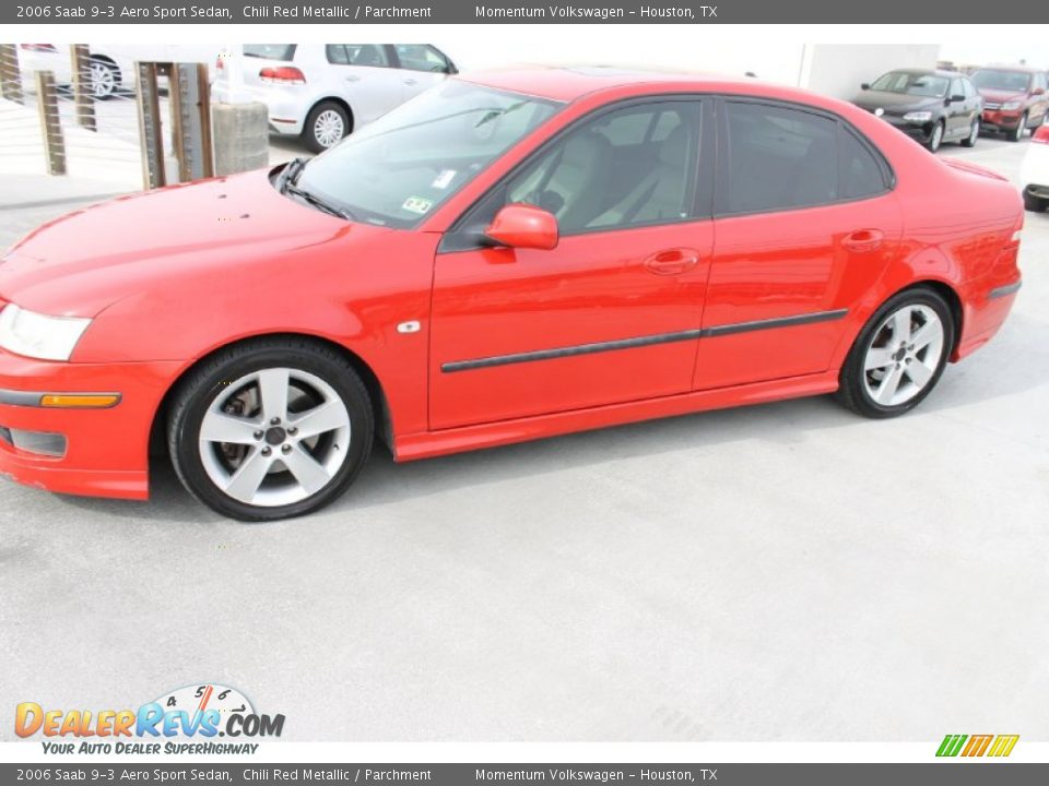 2006 Saab 9-3 Aero Sport Sedan Chili Red Metallic / Parchment Photo #5