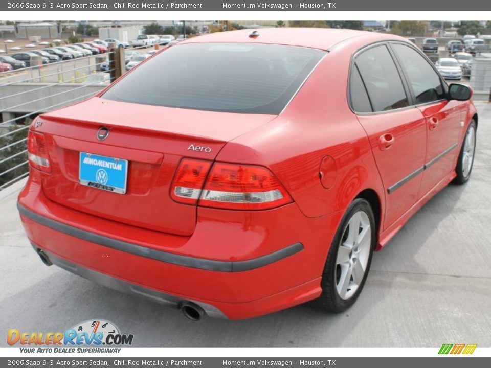 2006 Saab 9-3 Aero Sport Sedan Chili Red Metallic / Parchment Photo #9