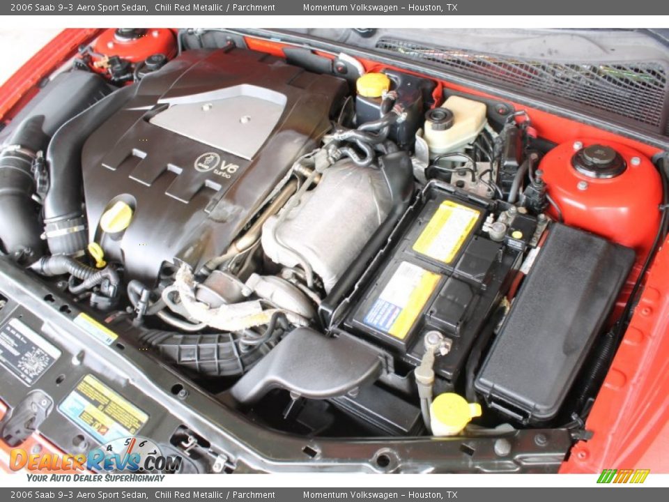 2006 Saab 9-3 Aero Sport Sedan Chili Red Metallic / Parchment Photo #33