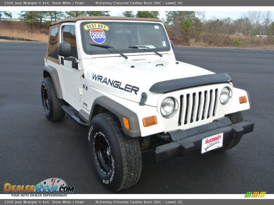 2006 Jeep Wrangler X 4x4 Stone White / Khaki Photo #1