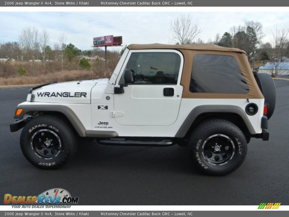 2006 Jeep Wrangler X 4x4 Stone White / Khaki Photo #3