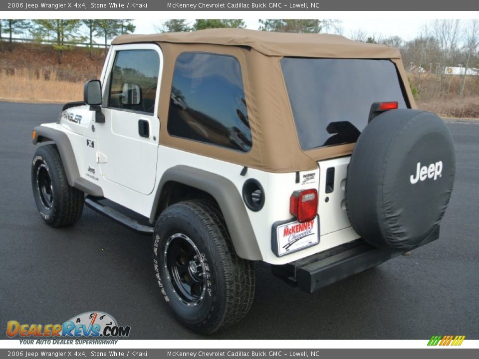 2006 Jeep Wrangler X 4x4 Stone White / Khaki Photo #4