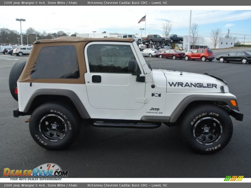 2006 Jeep Wrangler X 4x4 Stone White / Khaki Photo #6