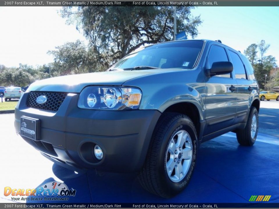 2007 Ford Escape XLT Titanium Green Metallic / Medium/Dark Flint Photo #1