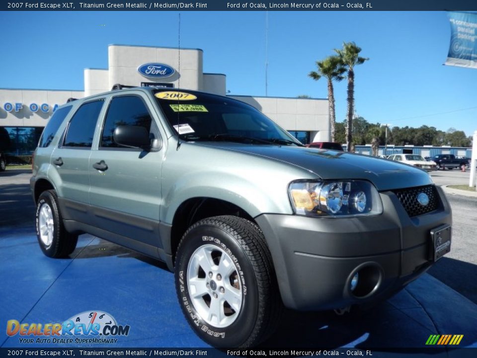 2007 Ford Escape XLT Titanium Green Metallic / Medium/Dark Flint Photo #6