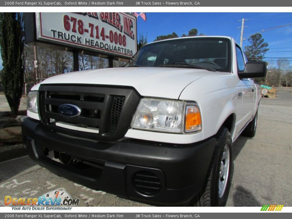 2008 Ford Ranger XL SuperCab Oxford White / Medium Dark Flint Photo #2