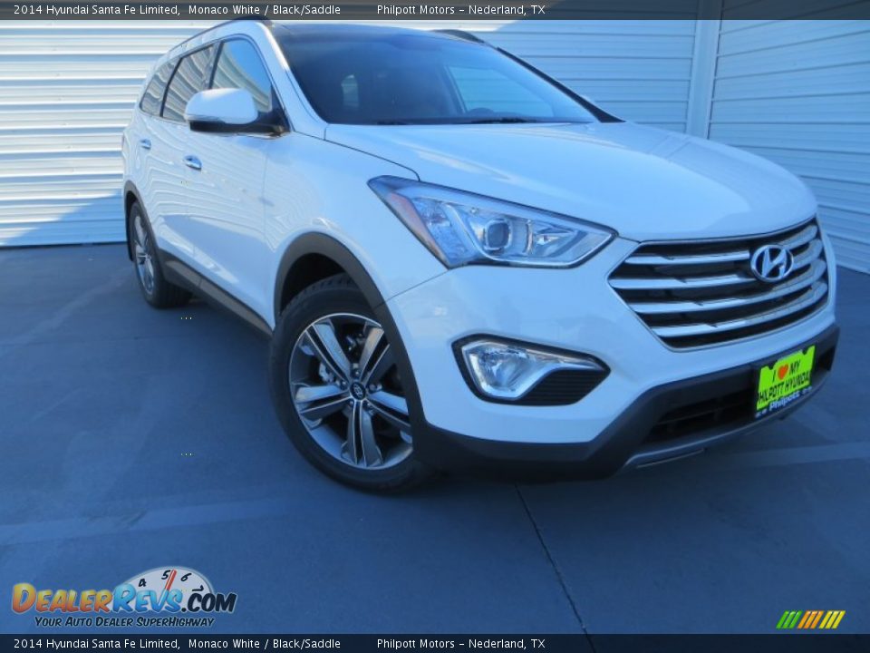 2014 Hyundai Santa Fe Limited Monaco White / Black/Saddle Photo #1