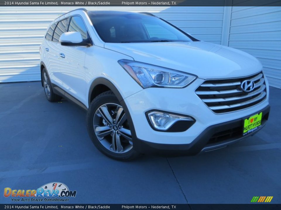 2014 Hyundai Santa Fe Limited Monaco White / Black/Saddle Photo #2