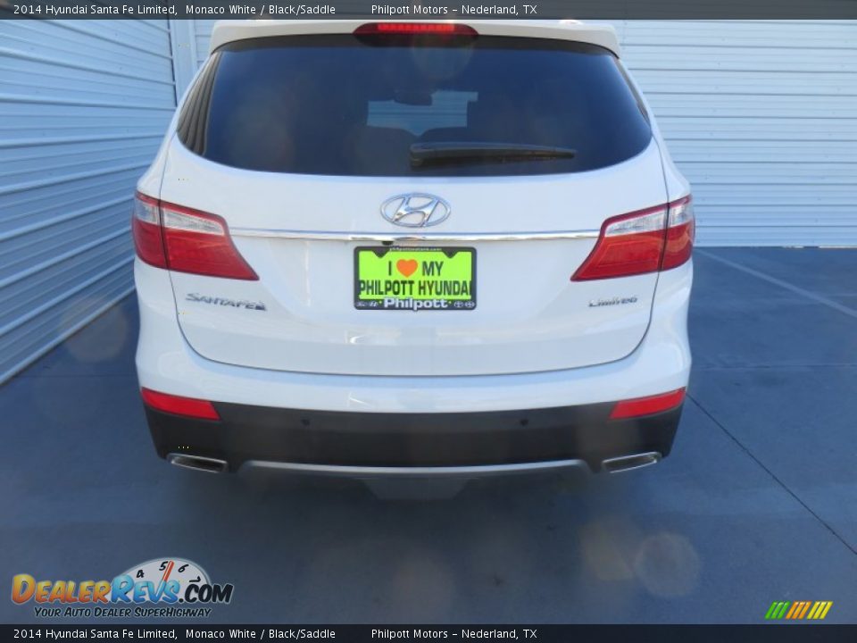 2014 Hyundai Santa Fe Limited Monaco White / Black/Saddle Photo #5