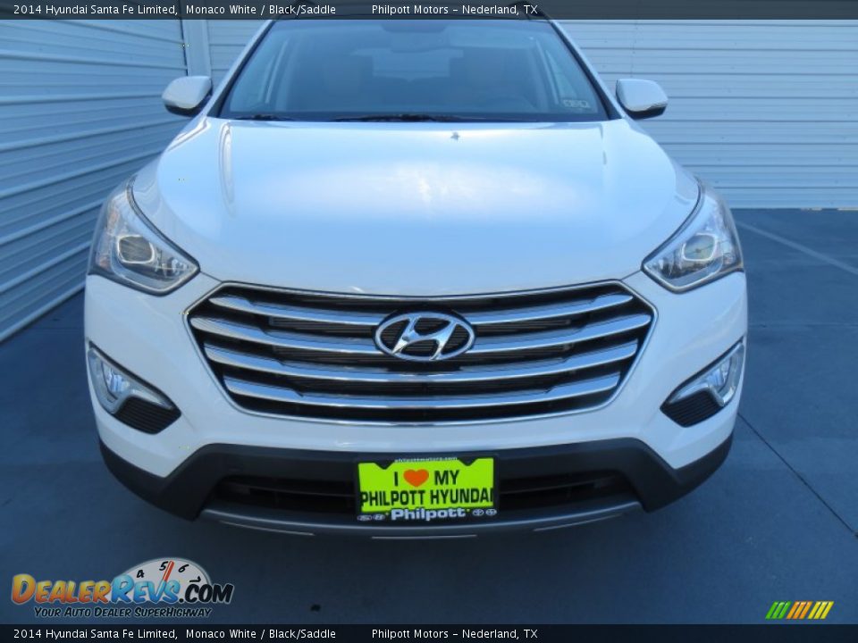 2014 Hyundai Santa Fe Limited Monaco White / Black/Saddle Photo #8