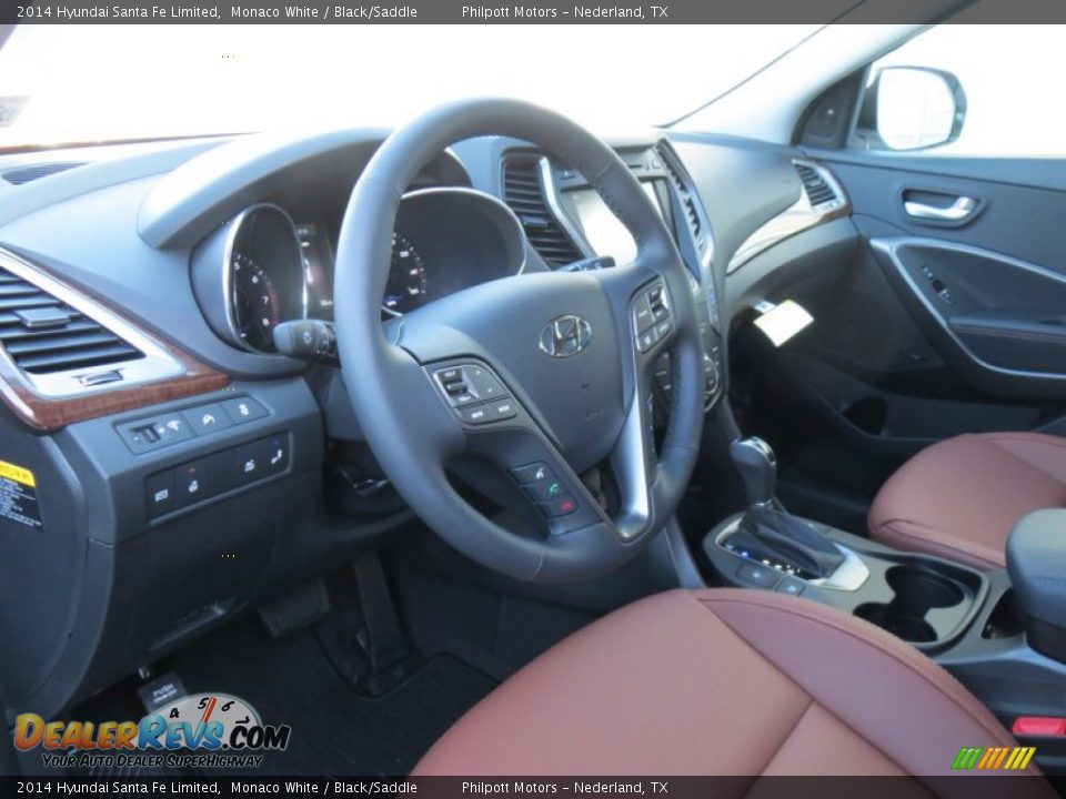 2014 Hyundai Santa Fe Limited Monaco White / Black/Saddle Photo #32