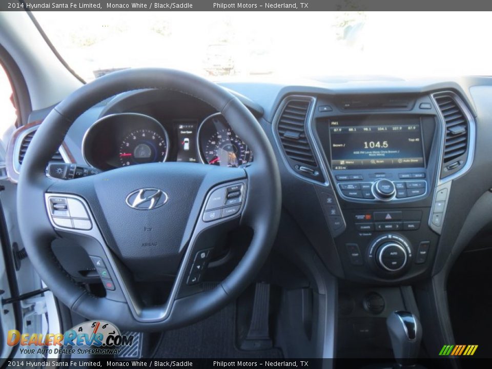 2014 Hyundai Santa Fe Limited Monaco White / Black/Saddle Photo #35