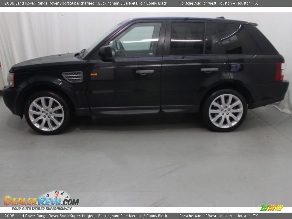 2008 Land Rover Range Rover Sport Supercharged Buckingham Blue Metallic / Ebony Black Photo #4