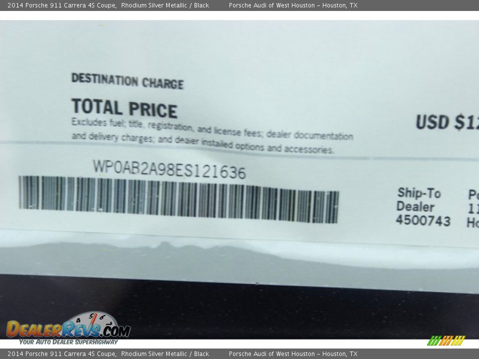 2014 Porsche 911 Carrera 4S Coupe Window Sticker Photo #29