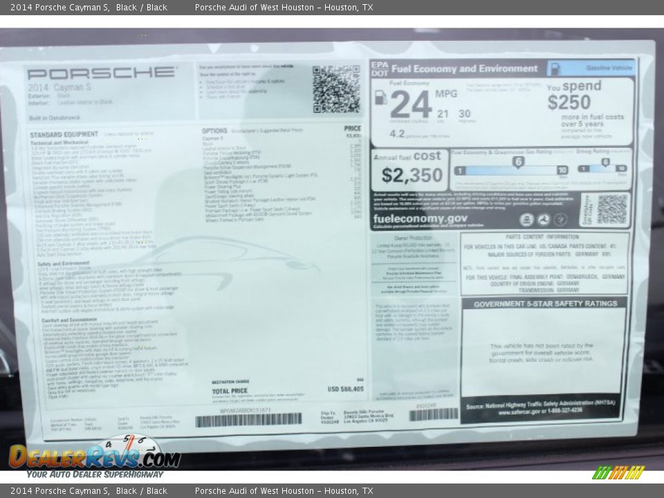 2014 Porsche Cayman S Black / Black Photo #24