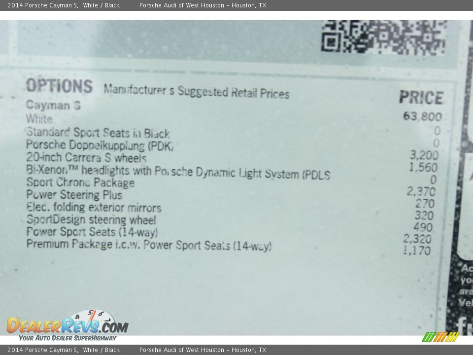 2014 Porsche Cayman S White / Black Photo #24