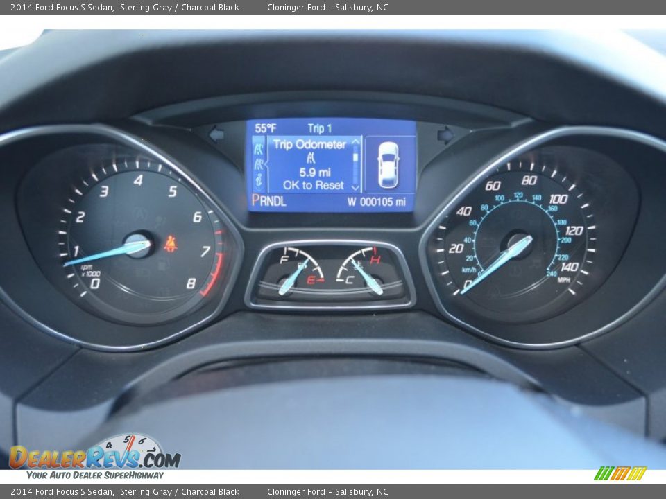 2014 Ford Focus S Sedan Sterling Gray / Charcoal Black Photo #16