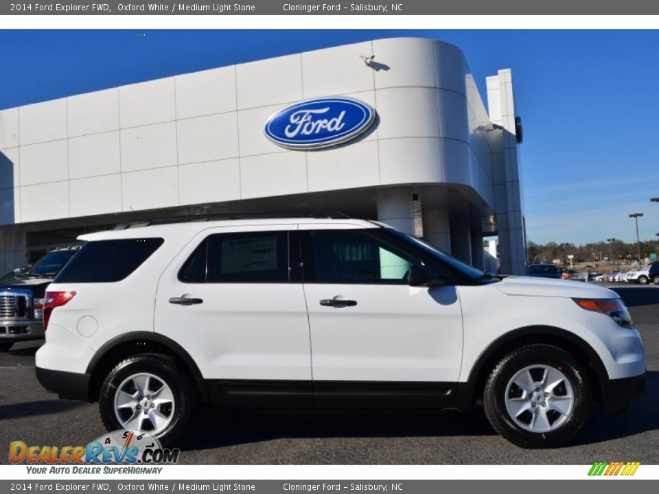 2014 Ford Explorer FWD Oxford White / Medium Light Stone Photo #2