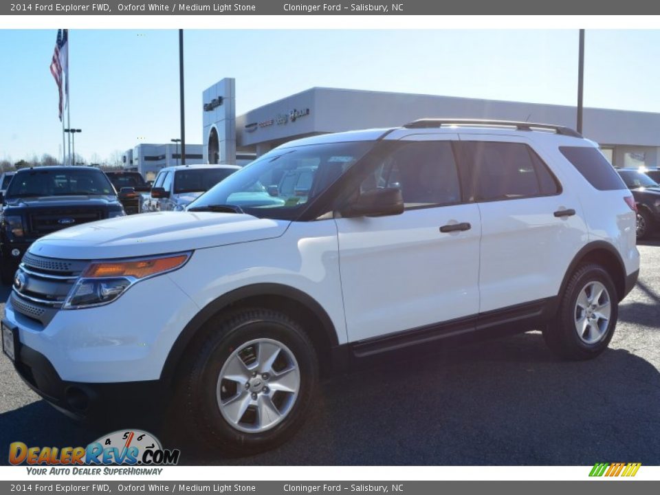 2014 Ford Explorer FWD Oxford White / Medium Light Stone Photo #3
