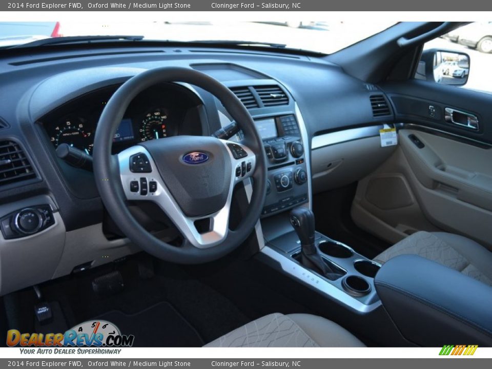 2014 Ford Explorer FWD Oxford White / Medium Light Stone Photo #6