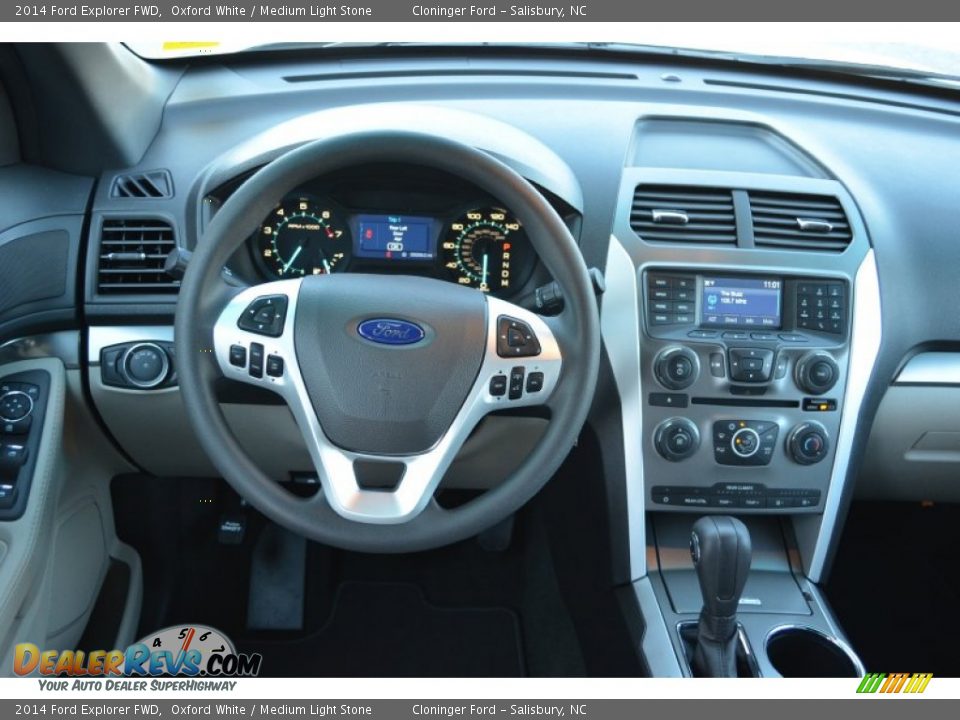 2014 Ford Explorer FWD Oxford White / Medium Light Stone Photo #11