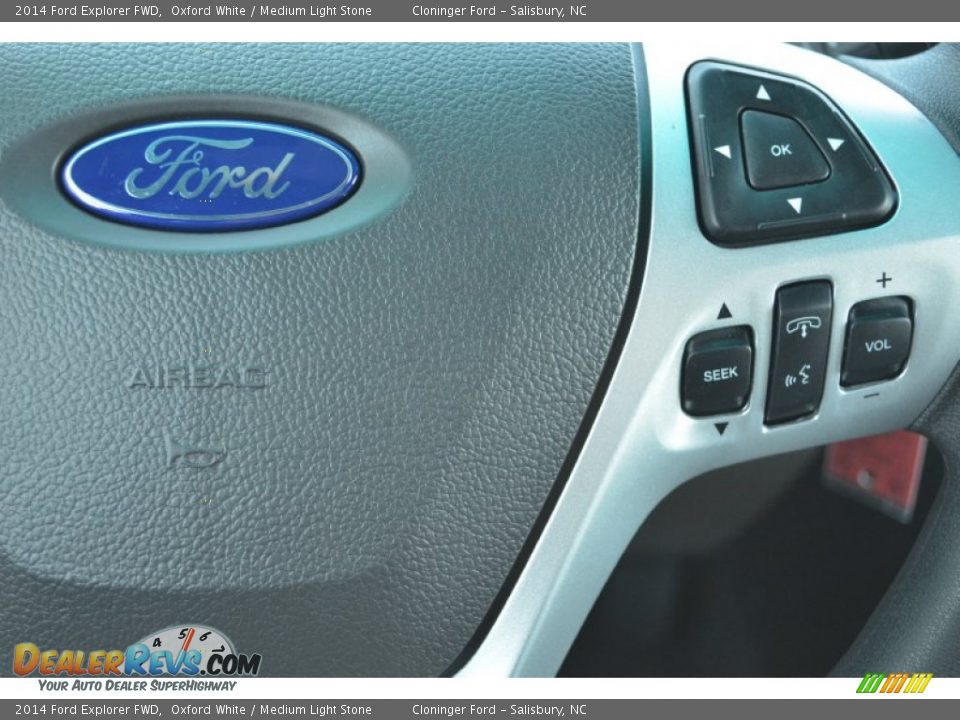 2014 Ford Explorer FWD Oxford White / Medium Light Stone Photo #21