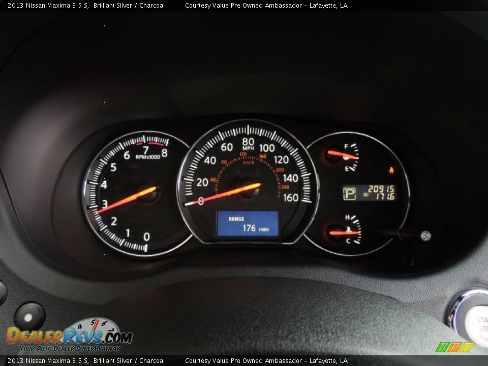 2013 Nissan Maxima 3.5 S Brilliant Silver / Charcoal Photo #16