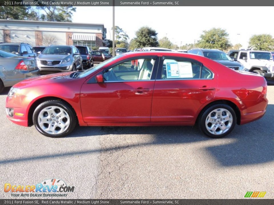 2011 Ford Fusion SE Red Candy Metallic / Medium Light Stone Photo #2