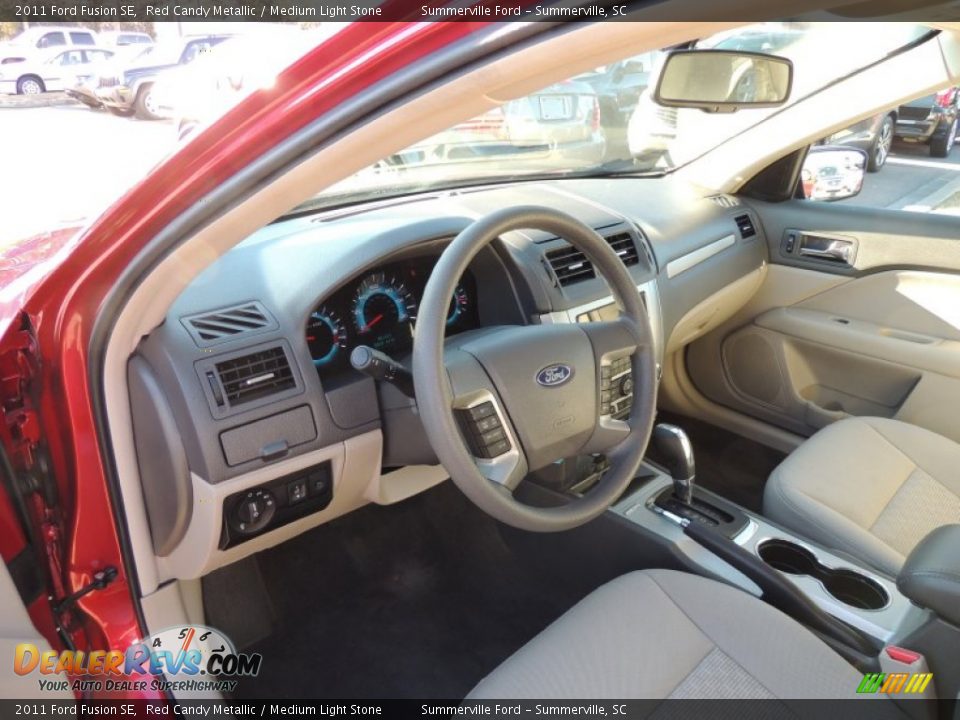 2011 Ford Fusion SE Red Candy Metallic / Medium Light Stone Photo #3